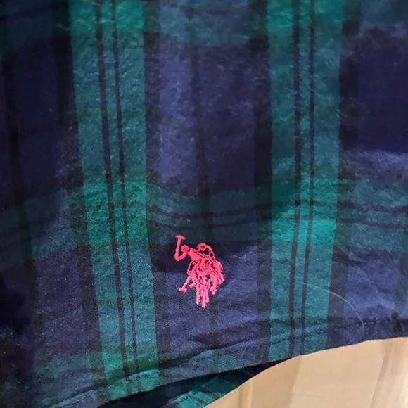 U.S. Polo Assn. Black Watch Button-Down Shirt - Navy and Green - Picture 4 of 7
